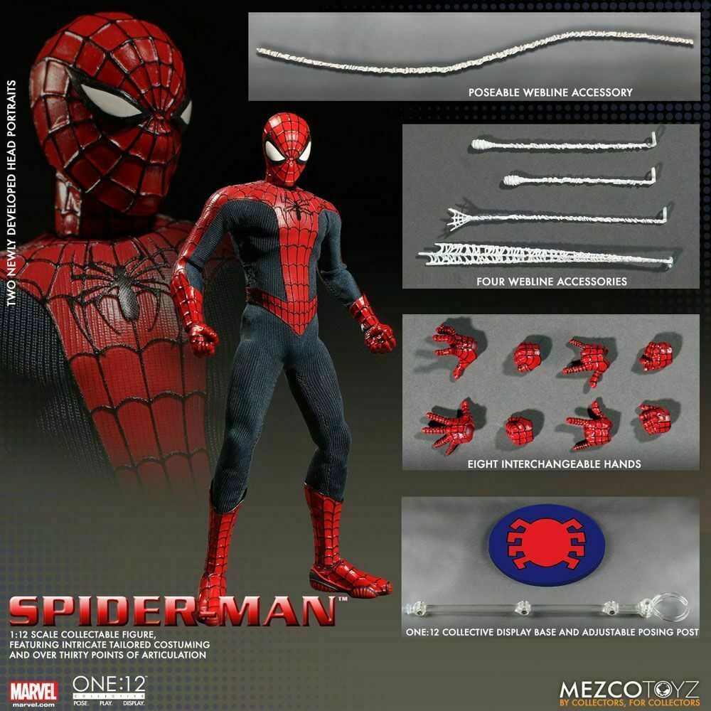 Homem Aranha Classico 15 Cm Mafex 075 The Amazing Spider-man