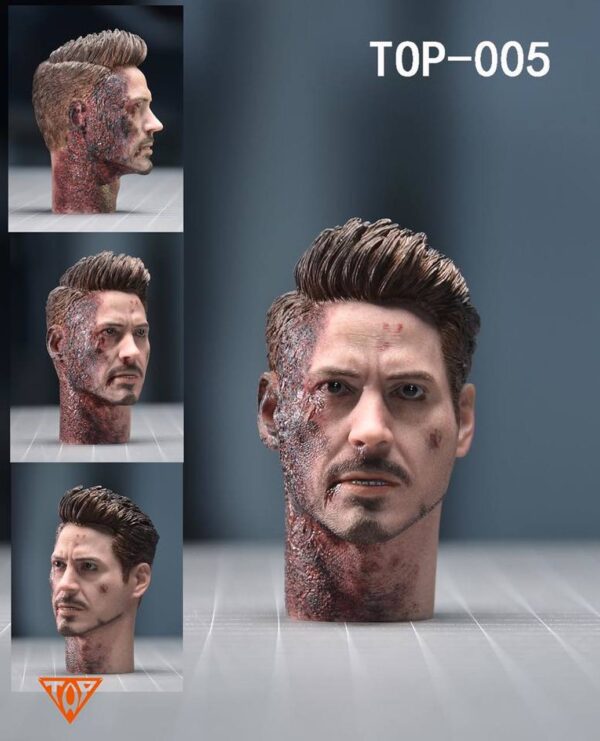 Top 1/6 Scale top-005 tony head sculpt 2pcs set (Set de Cabeças) - Imagem 2