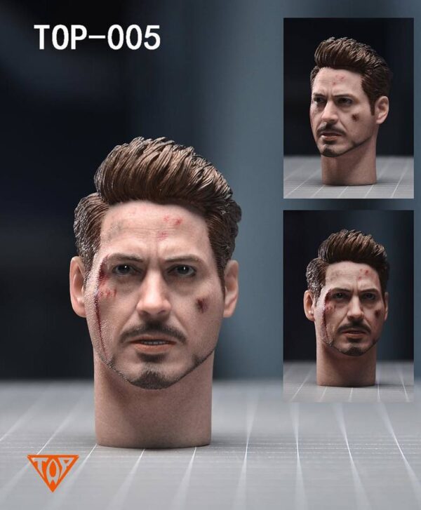 Top 1/6 Scale top-005 tony head sculpt 2pcs set (Set de Cabeças)