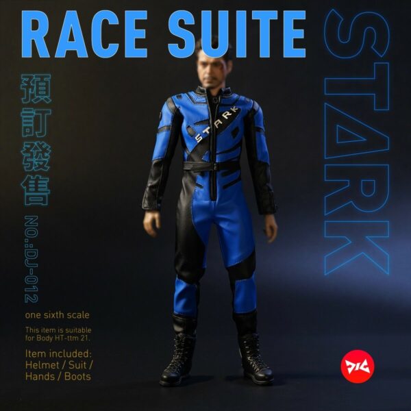 DJ Custom 1/6  Scale Race Suit & Racing Helmet Combo (Set de Acessórios 1/6)
