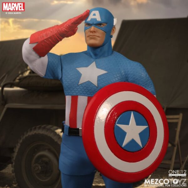 Pré-venda Mezco Toyz Marvel Comics One:12 Collective Captain America (Silver Age) - Imagem 9