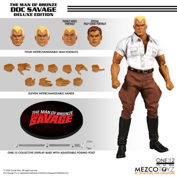 Pré-venda Mezco Doc Savage: The Man of Bronze One:12 Collective Doc Savage (Deluxe Edition) Action Figure