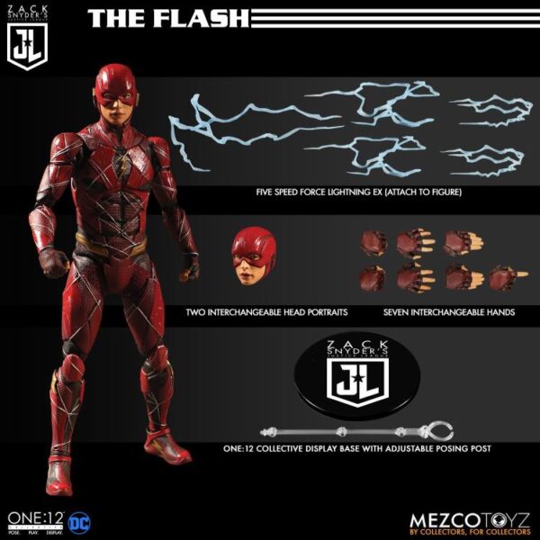 Mezco Snyder's Justice League One:12 Flash (loose) - Imagem 2