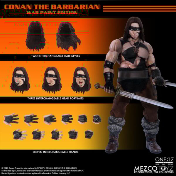 Pré-venda Mezco Toyz Conan the Barbarian (1982) One:12 Collective Conan (War Paint Edition) Action Figure