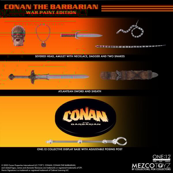Pré-venda Mezco Toyz Conan the Barbarian (1982) One:12 Collective Conan (War Paint Edition) Action Figure - Imagem 2