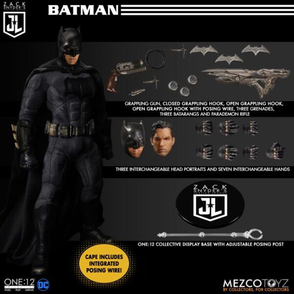 Mezco Snyder's Justice League One:12 Batman (loose) - Imagem 3