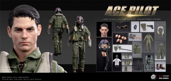 Pré-venda Pop Toys 1/6 Scale Figure ACE Pilot Action Figure Flying Suit Version