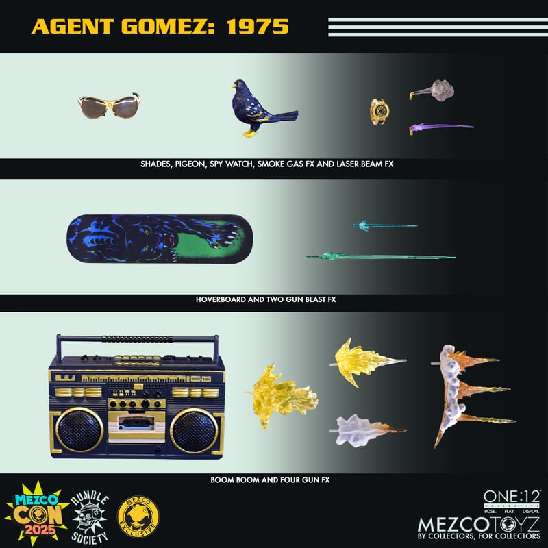 Mezco One: 12 Collective Agent Gomez: 1975 - Imagem 3