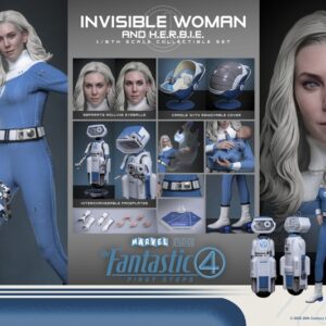 Pré-venda Hot Toys MMS824 The Fantastic Four: First Steps Invisible Woman and H.E.R.B.I.E 1/6 Scale Figure