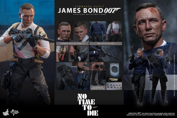 Pré-venda Hot Toys MMS804 No Time To Die 1/6 James Bond (Commando Outfit) Figure