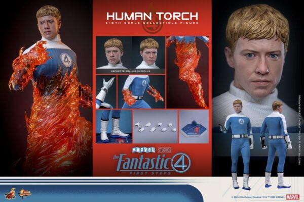 Pré-venda Hot Toys MMS829 The Fantastic Four: First Steps Human Torch 1/6 Scale Figure