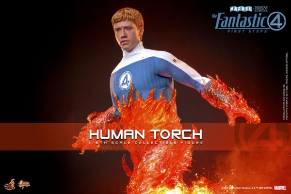 Pré-venda Hot Toys MMS829 The Fantastic Four: First Steps Human Torch 1/6 Scale Figure - Imagem 3