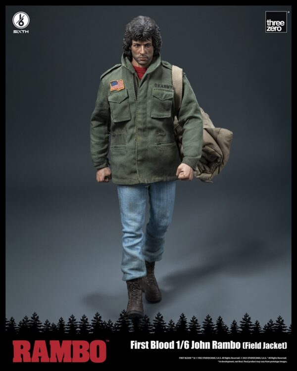 Pré-venda Threezero Rambo: First Blood SiXTH John Rambo (Field Jacket) 1/6 Scale Action Figure - Imagem 4