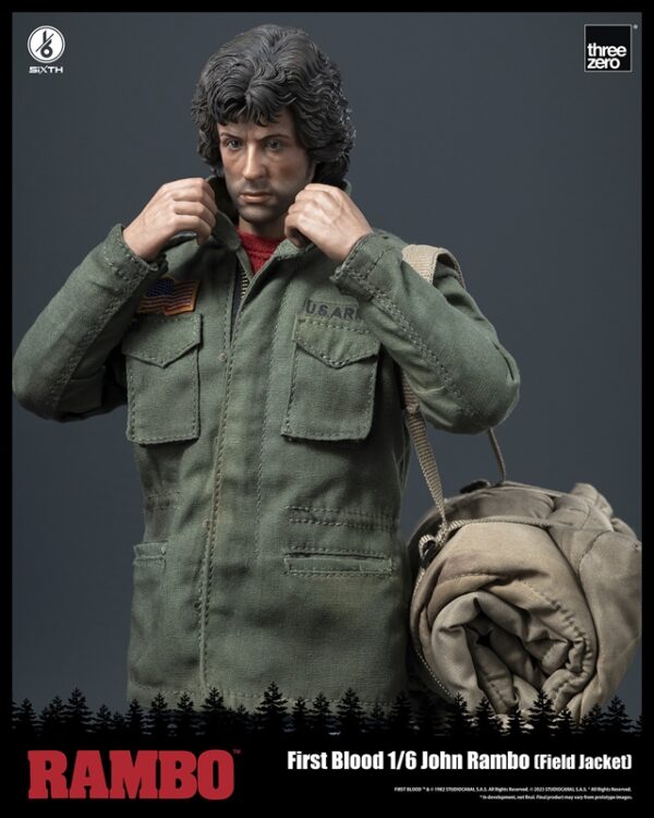 Pré-venda Threezero Rambo: First Blood SiXTH John Rambo (Field Jacket) 1/6 Scale Action Figure - Imagem 6