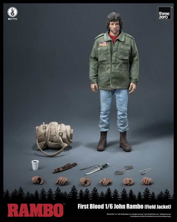 Pré-venda Threezero Rambo: First Blood SiXTH John Rambo (Field Jacket) 1/6 Scale Action Figure