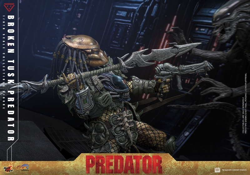 Pré-venda Hot Toys Alien vs Predator Broken Tusk Predator 1/6 Scale Figure - Imagem 9
